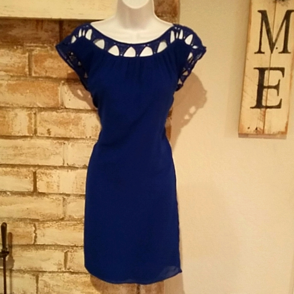 Max Studio Cocktail Dress in Peacock Blue